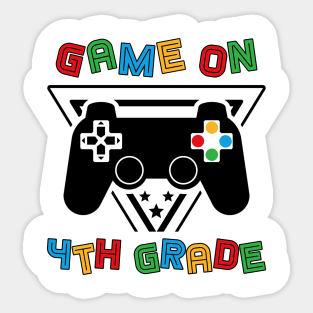 Back To School Game On 4th Grade Funny Gamer Kids Boys Sticker